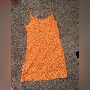 Wild Fable Vibrant Orange Floral Dress